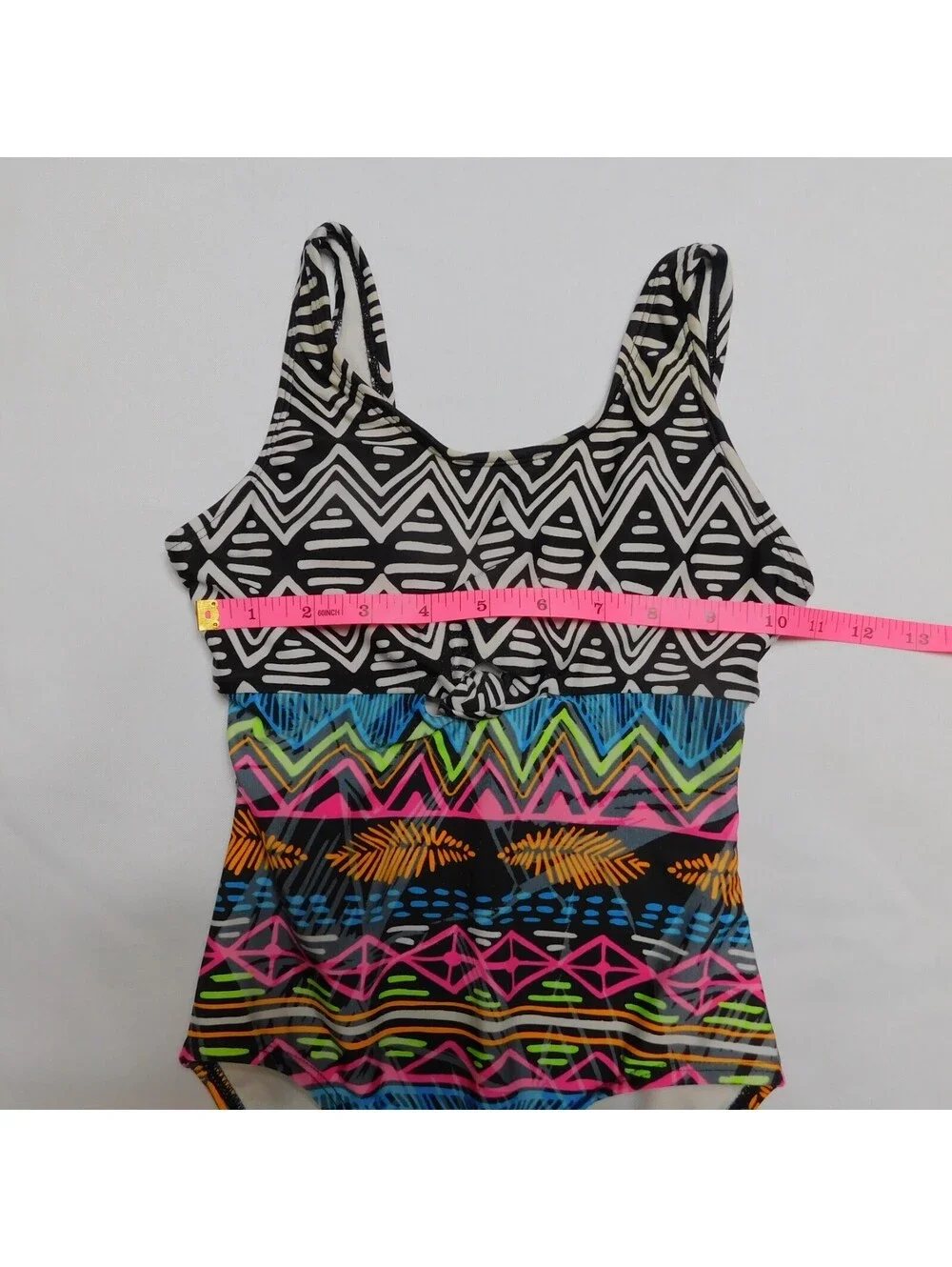 Art Class Girls One Piece Swimsuit Size S (6/6X) Colorful Geometric Print